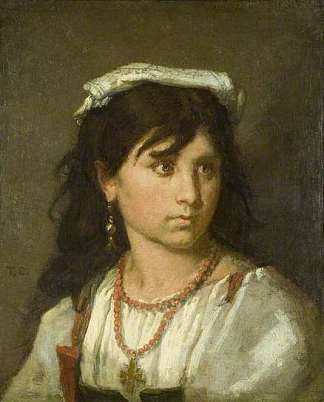 年轻的意大利女孩 Young Italian Girl (1877)，托马斯·库图尔