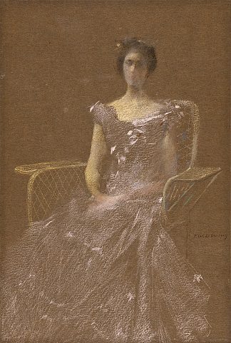 藤制扶手椅中的女士 Lady in Rattan Armchair (1908)，托马斯·杜因