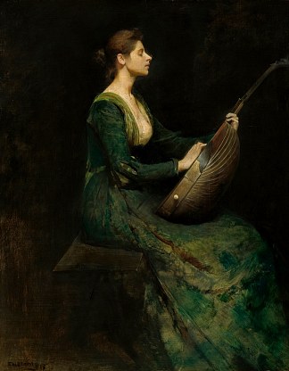 带琵琶的女士 Lady with a Lute (1886)，托马斯·杜因