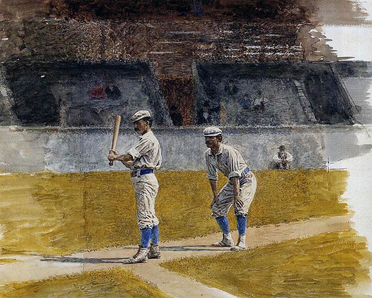 棒球运动员练习 Baseball Players Practicing (1875)，托马斯·伊肯斯