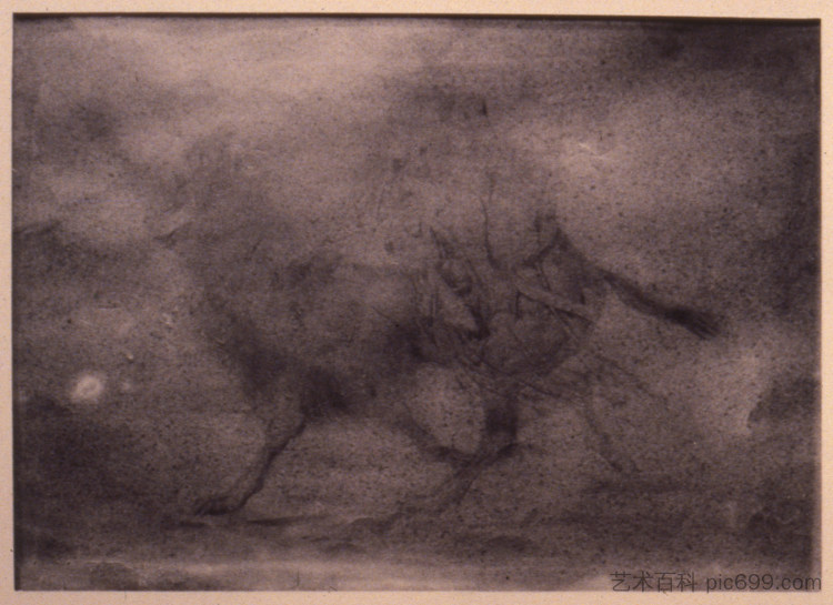 骆驼和骑手的画 Drawing of a Camel and Rider (1858)，托马斯·伊肯斯