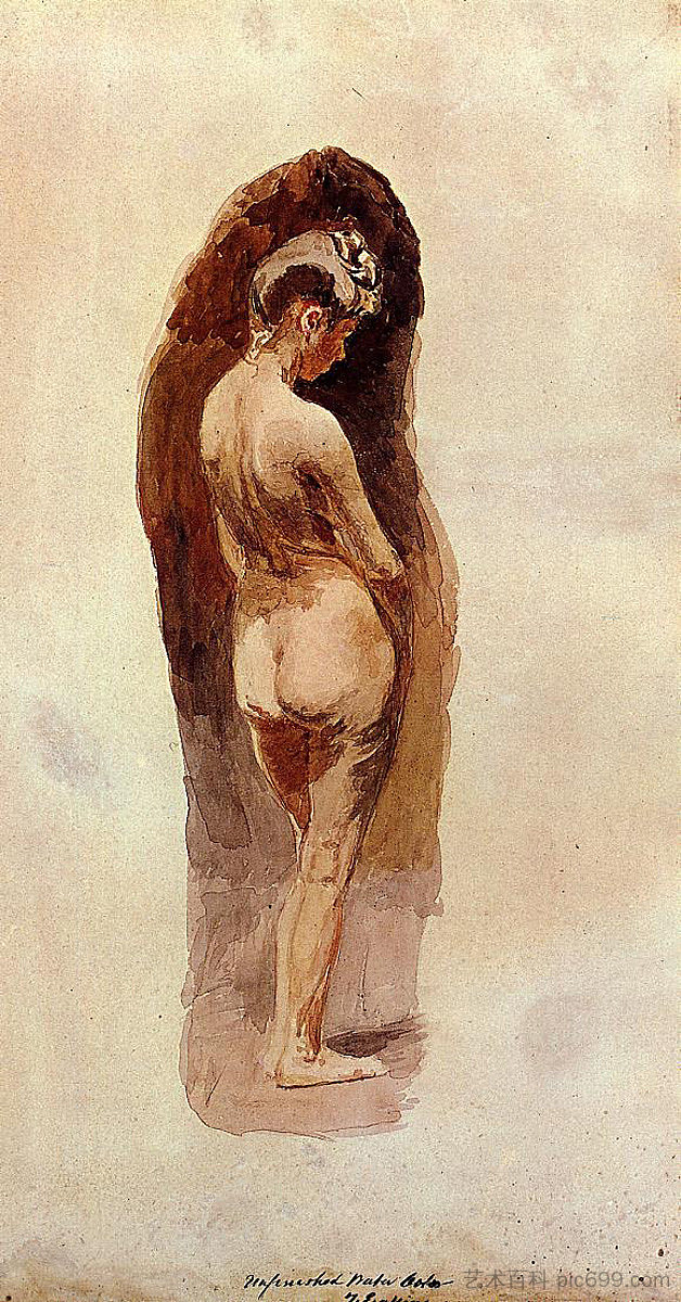 女性裸体 Female Nude (1880 - 1884)，托马斯·伊肯斯