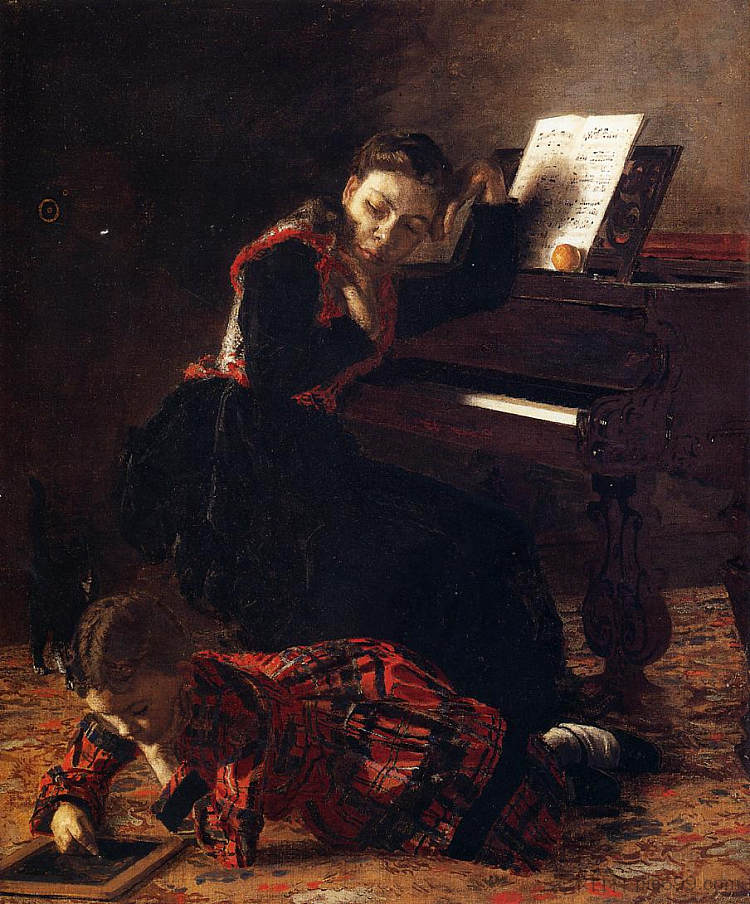 家庭场景 Home scene (1871),托马斯·伊肯斯