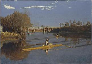 马克斯·施密特单人双桨（冠军单人双桨） Max Schmitt in a Single Scull (The Champion Single Sculls) (1871)，托马斯·伊肯斯