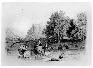 农民过溪 Peasants Crossing a Stream (1858)，托马斯·伊肯斯