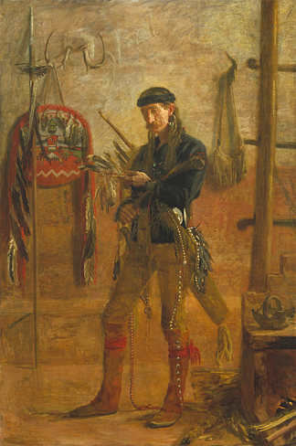 弗兰克·汉密尔顿·库欣的肖像 Portrait of Frank Hamilton Cushing (1895)，托马斯·伊肯斯