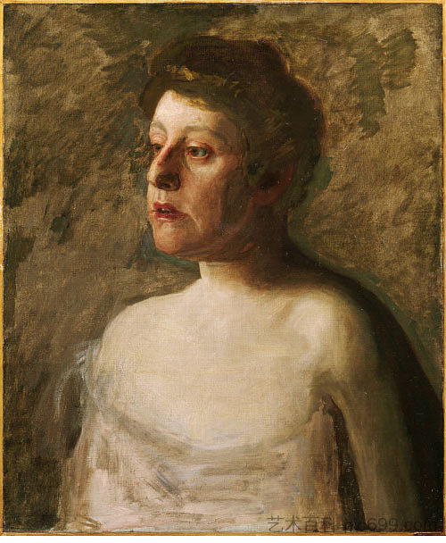 W.H.鲍登夫人的肖像 Portrait of Mrs. W.H. Bowden (1906)，托马斯·伊肯斯