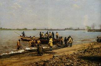 在特拉华河上的格洛斯特钓鲥鱼 Shad Fishing at Gloucester on the Delaware River (1881)，托马斯·伊肯斯