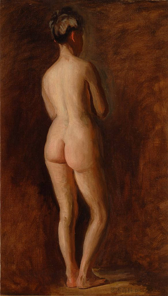 站立的女性裸体 Standing Female Nude (1908)，托马斯·伊肯斯