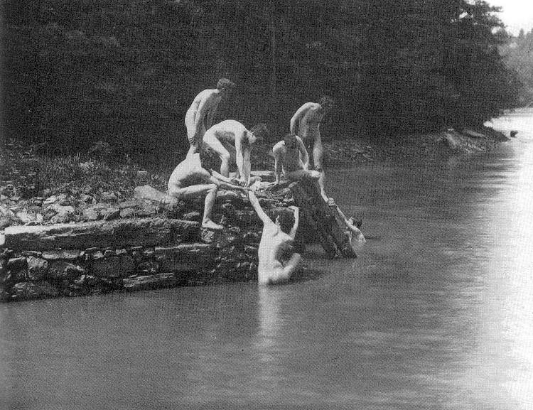 学习游泳洞 Study for The Swimming Hole (1884)，托马斯·伊肯斯