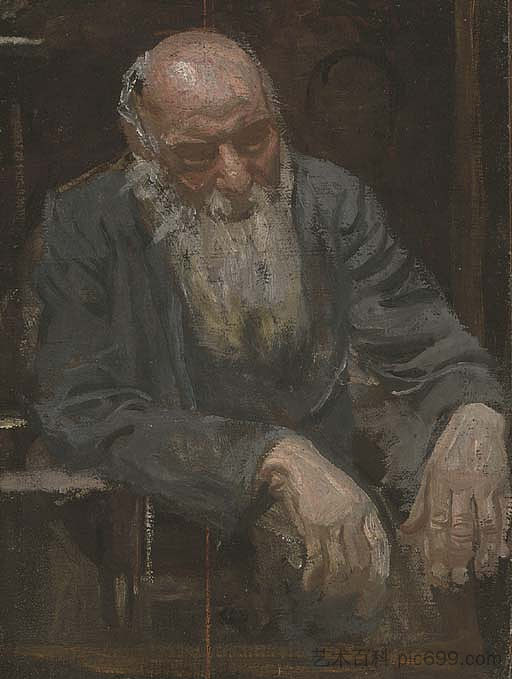 一个老人的研究 Study of an old man (1911)，托马斯·伊肯斯