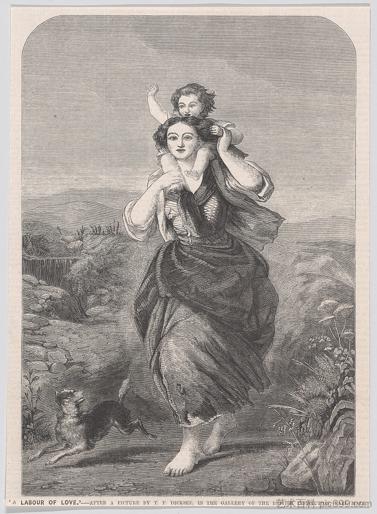 爱的劳动,来自“伦敦新闻画报” A Labour of Love, from the "illustrated London News" (1860),托马斯·弗兰西斯·迪克西