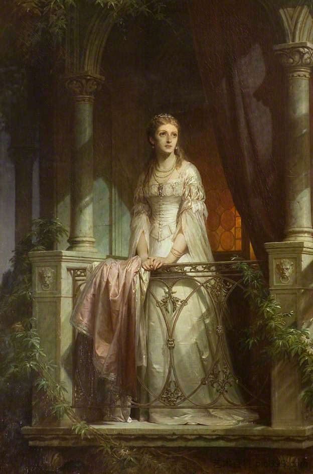 阳台上的朱丽叶 Juliet on the Balcony (1875)，托马斯·弗兰西斯·迪克西