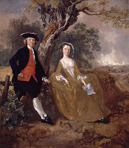 风景中的一对不知名的夫妇 An Unknown Couple in a Landscape (c.1755)，托马斯·庚斯博罗
