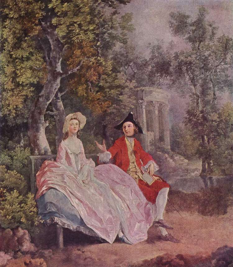 公园里的对话 Conversation in a Park (1745)，托马斯·庚斯博罗