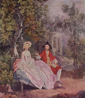 公园里的对话 Conversation in a Park (1745)，托马斯·庚斯博罗