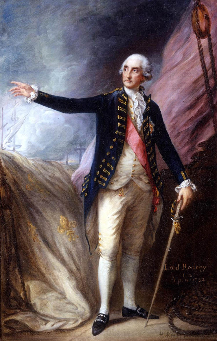 乔治·布莱吉斯·罗德尼，海军上将 George Brydges Rodney, Admiral of the White (1782)，托马斯·庚斯博罗