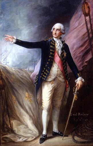 乔治·布莱吉斯·罗德尼，海军上将 George Brydges Rodney, Admiral of the White (1782)，托马斯·庚斯博罗