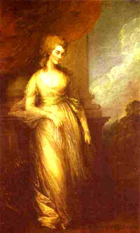 乔治亚娜，德文郡公爵夫人 Georgiana, Duchess of Devonshire (1783)，托马斯·庚斯博罗