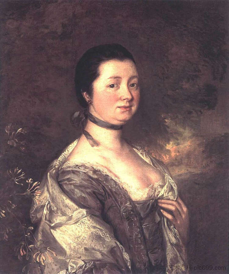 艺术家的妻子 The Artist's Wife (c.1758)，托马斯·庚斯博罗