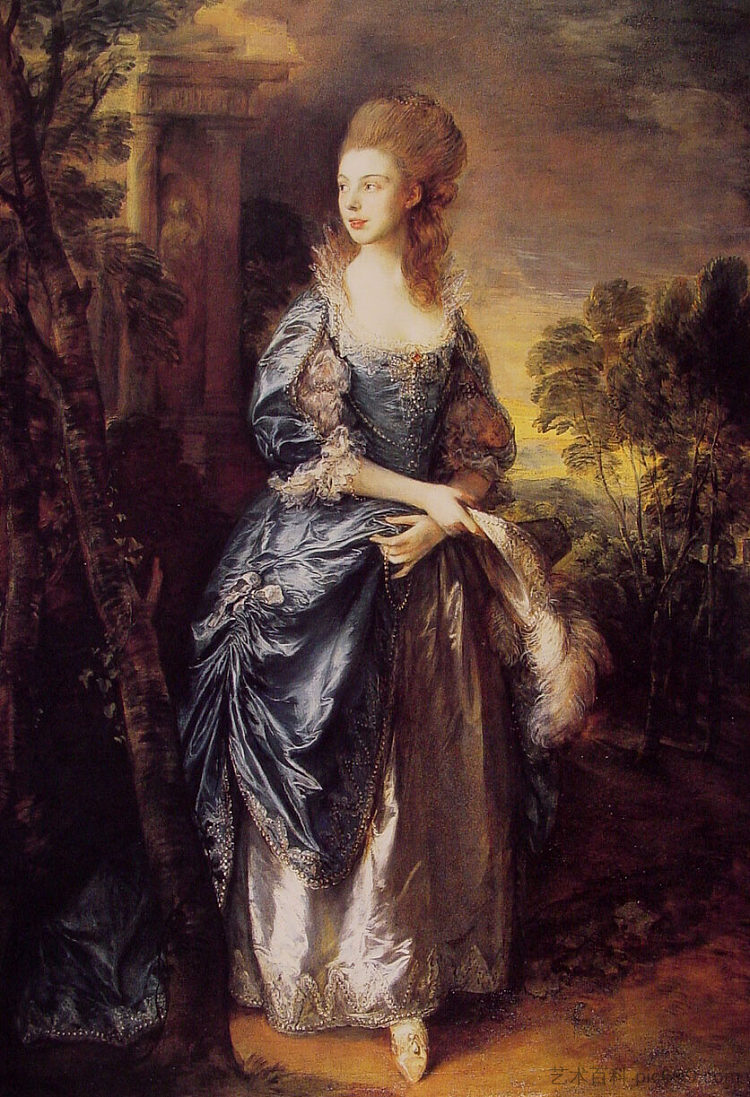 尊敬的弗朗西丝·邓科姆 The Honourable Frances Duncombe (c.1777)，托马斯·庚斯博罗