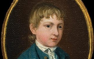 一个小男孩的微型肖像（应该是自画像） The miniature portrait of a young boy (supposed self-portrait) (c.1737)，托马斯·庚斯博罗
