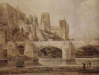 达勒姆大教堂和桥梁 Durham Cathedral and Bridge (1799)，托马斯·格尔丁