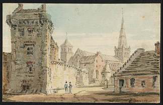 格拉斯哥大街，望向大教堂 Glasgow High Street, Looking towards the Cathedral (1797)，托马斯·格尔丁