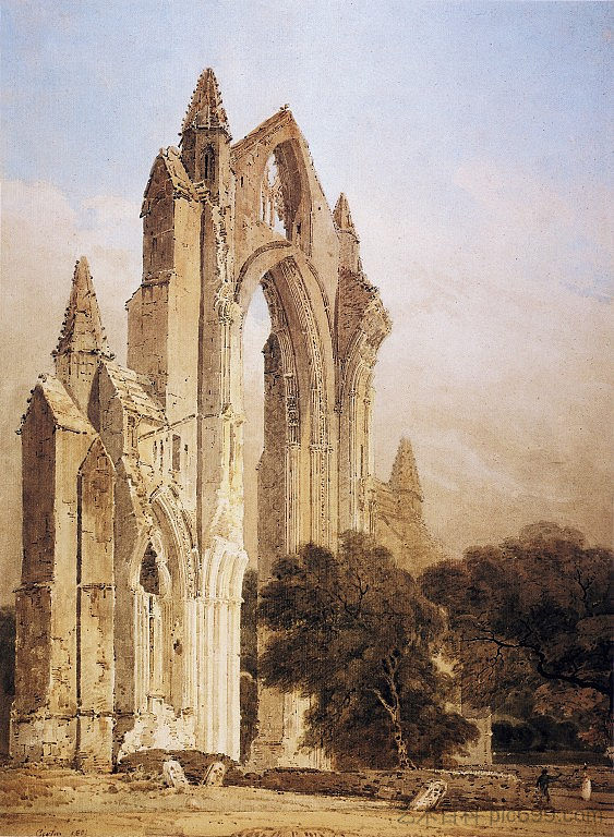 吉斯伯勒修道院，约克郡 Guisborough Priory, Yorkshire (1801)，托马斯·格尔丁