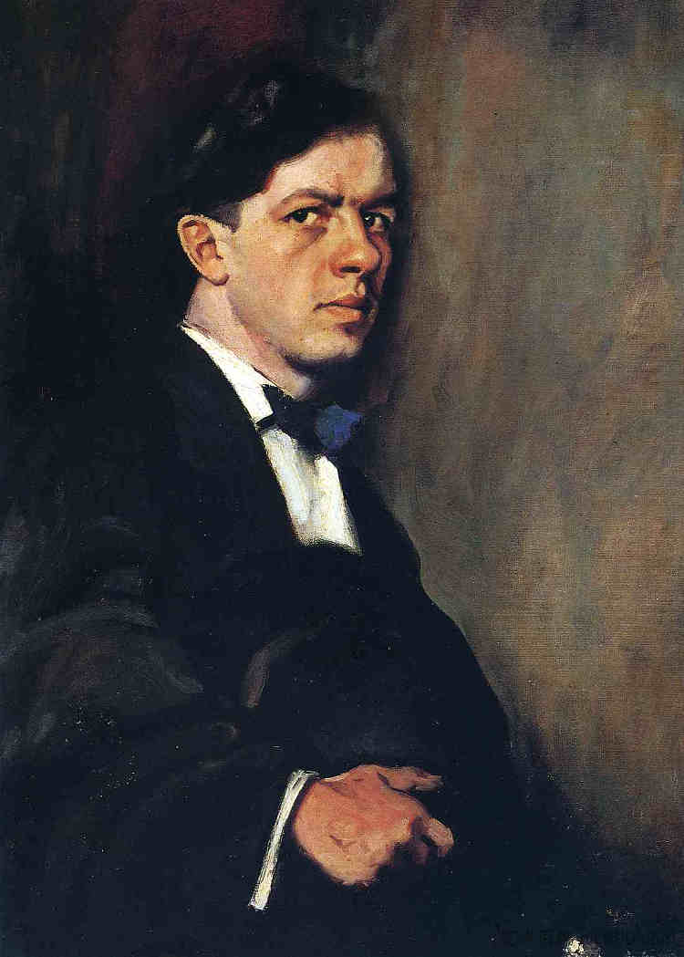 自画像 Self-Portrait (1912)，托马斯·哈特·本顿