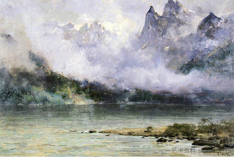 朱诺附近的阿拉斯加场景 Alaska Scene near Juneau (1894)，托马斯·希尔