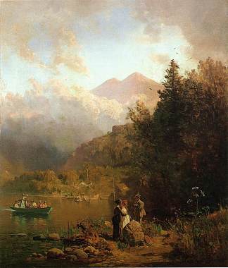 山上的钓鱼派对 Fishing Party in the Mountains (1872)，托马斯·希尔