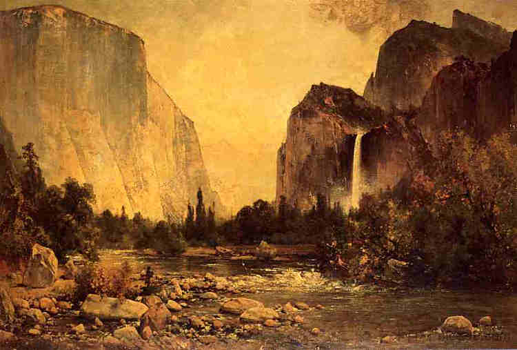 优胜美地的孤独渔夫 Lone Fisherman in Yosemite (1891)，托马斯·希尔