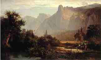 优胜美地山谷的皮尤特印第安家庭 Piute Indian family in Yosemite Valley (1869)，托马斯·希尔
