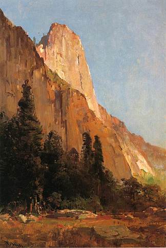 哨兵岩，优胜美地 Sentinel Rock, Yosemite (1880)，托马斯·希尔