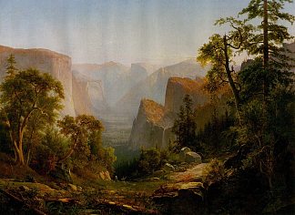 加利福尼亚州优胜美地山谷的景色 View of the Yosemite Valley, in California (1865)，托马斯·希尔