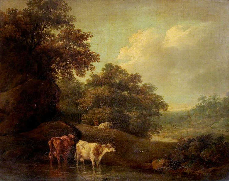 牛的风景 Landscape with Cattle，托马斯·琼斯·巴克