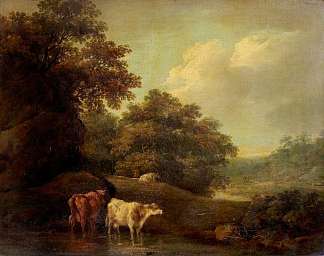 牛的风景 Landscape with Cattle，托马斯·琼斯·巴克