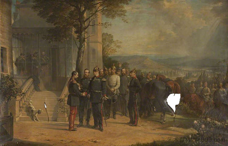 拿破仑三世在色当战役中投降 Surrender of Napoleon III at the Battle of Sedan (1870)，托马斯·琼斯·巴克