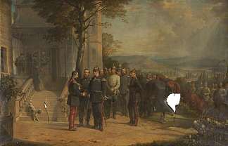 拿破仑三世在色当战役中投降 Surrender of Napoleon III at the Battle of Sedan (1870)，托马斯·琼斯·巴克