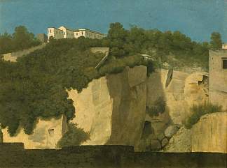 那不勒斯。悬崖顶上的建筑 Naples. Buildings on a Cliff Top (1782)，托马斯·琼斯