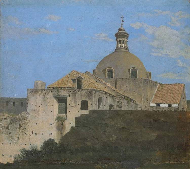 那不勒斯。基亚亚门外的新嘉佩乐酒店 Naples. The Capella Nuova outside the Porta di Chiaja (1782)，托马斯·琼斯