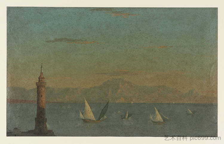 那不勒斯湾和鼹鼠灯塔 The Bay of Naples and the Mole Lighthouse (1782)，托马斯·琼斯