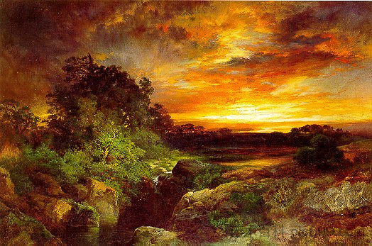 大峡谷附近的亚利桑那日落 An Arizona Sunset Near the Grand Canyon (1898)，托马斯·莫兰