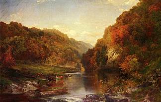 维萨希肯河上的秋天 Autumn on the Wissahickon (1864)，托马斯·莫兰