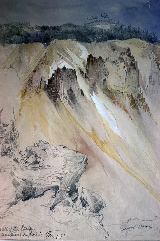 从灵感点出发的峡谷东壁 East wall of the canyon from Inspiration Point (1871)，托马斯·莫兰