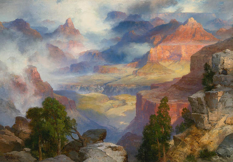 迷雾中的大峡谷 Grand Canyon in Mist，托马斯·莫兰