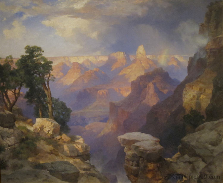 大峡谷与彩虹 Grand Canyon with Rainbow (1912; United States  )，托马斯·莫兰