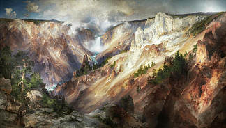 黄石大峡谷 The Grand Canyon of the Yellowstone (1872)，托马斯·莫兰