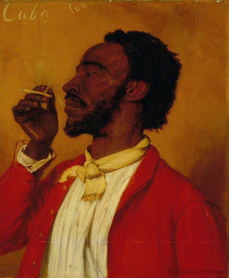 古巴香烟 A Cuban Cigarette (1869),托马斯·斯图尔特·史密斯